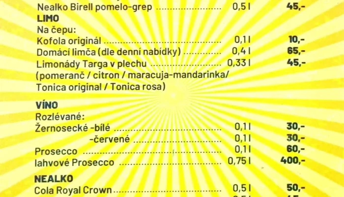 Obcerstveni Hnedle Vedle Menu - Střelecký Ostrov 1008/8