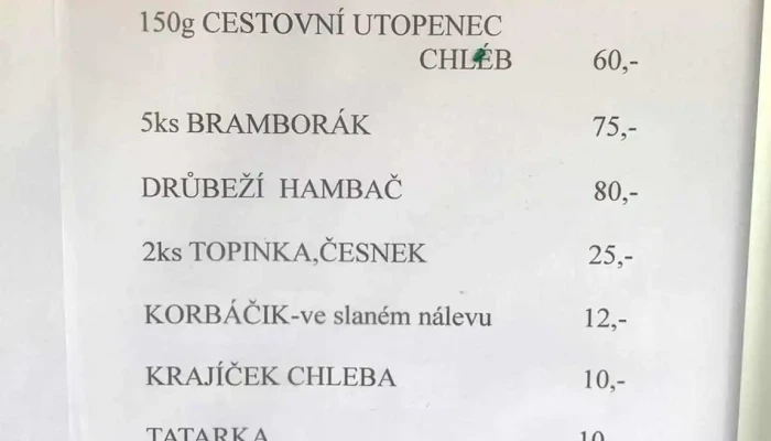 Obcerstveni Na Doline Menu - Veselá