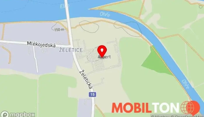 mapa Občerstvení OBI Asijská restaurace v Želetická 2227