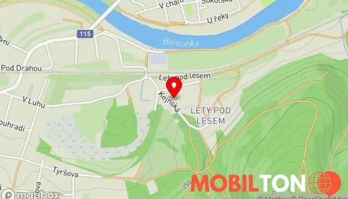 mapa Občerstvení Pod ořechem Rychlé občerstvení v Lety-Dobřichovice