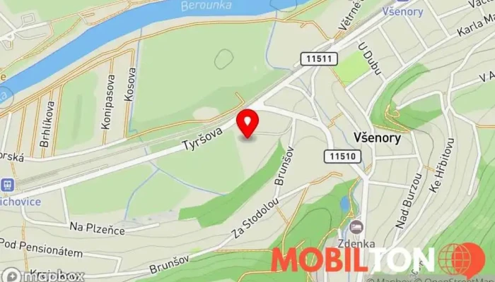 mapa Olympia Fitness & Wellness Všenory Lázně a fitness centra v Květoslava Mašity 409