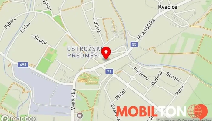 mapa Osmek Hospoda v Ostrožské Předměstí