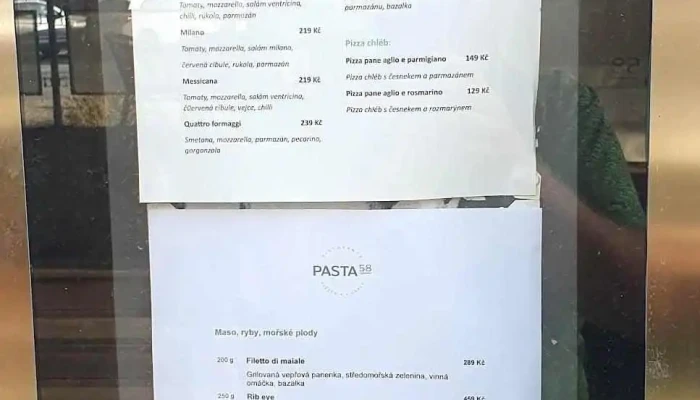 Pasta 58 -  Menu - Nám. Arnošta Z Pardubic 58