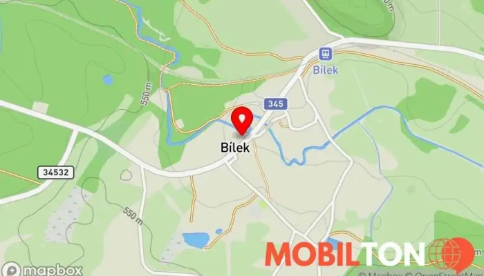mapa Penzion a restaurace Bílek Penzion, Hotel v Bílek