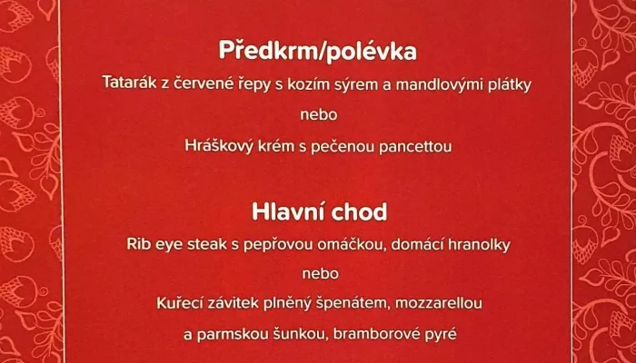Penzion A Restaurace Na Kraji Lesa -  Menu - Podlesí - Křivé 610