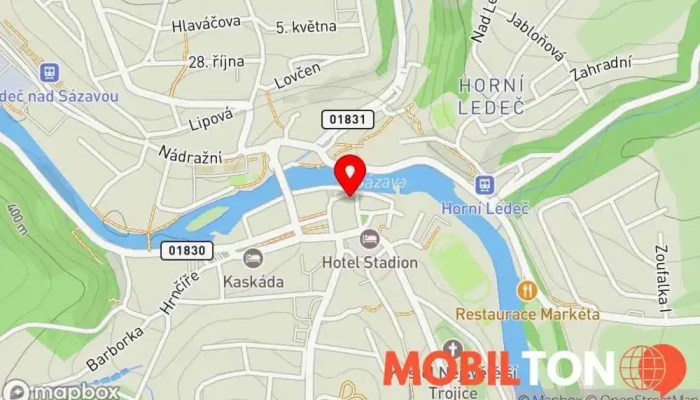 mapa Penzion a restaurace U Řeky Restaurace v Husovo nám. 139