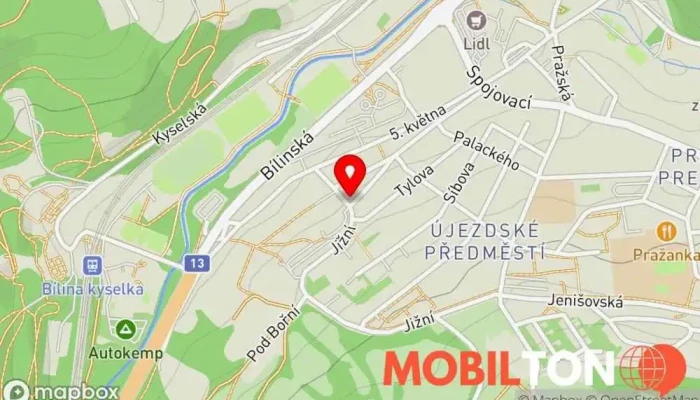 mapa Penzion Karolína Penzion, Pivní výčep v Újezdské Předměstí