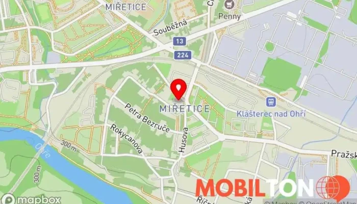 mapa Penzion Toša Penzion v Miřetice u Klášterce nad Ohří