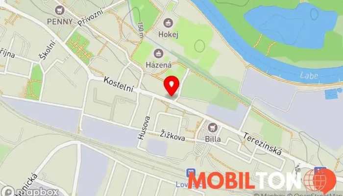 mapa Penzion U Kašpara Penzion v Terezínská 150