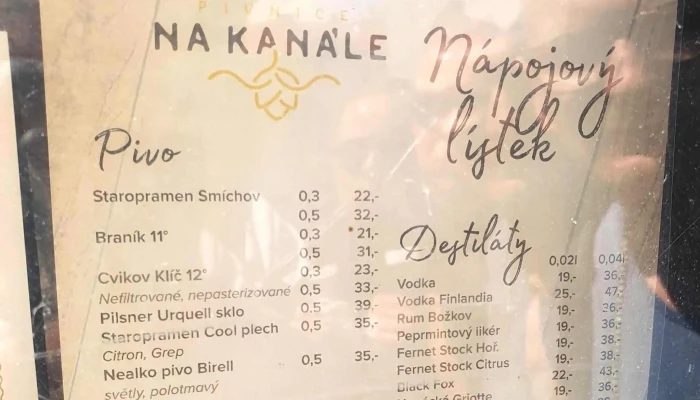 Pivnice Na Kanale Oteviraci Doba - Bezručova 233/20