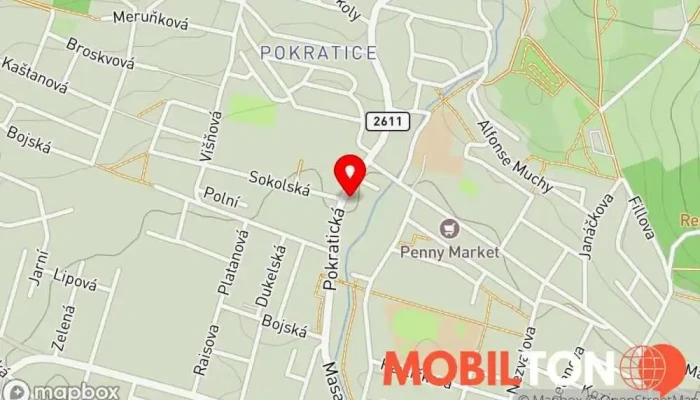 mapa Pivnice Sokolovna Pivní výčep, Hospoda v Pokratice