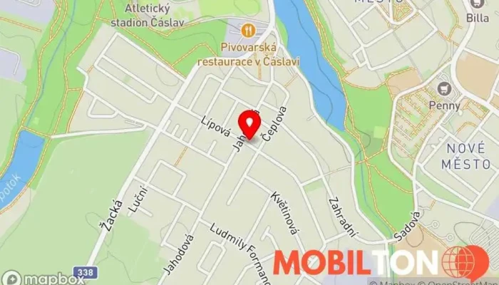 mapa Pivnice U Čápa Hospoda v Nové Město