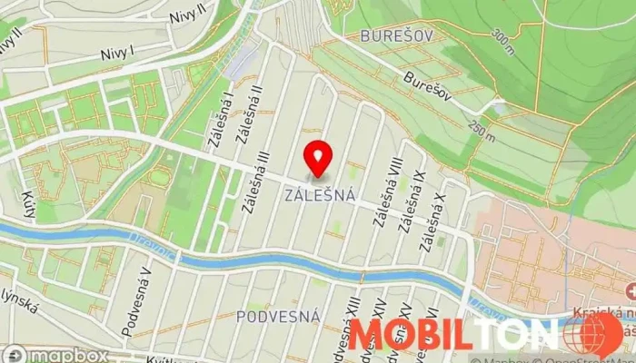 mapa Pivnice U Huberta Hospoda, Pivní výčep, Hamburgerová restaurace v Zálešná V 1183