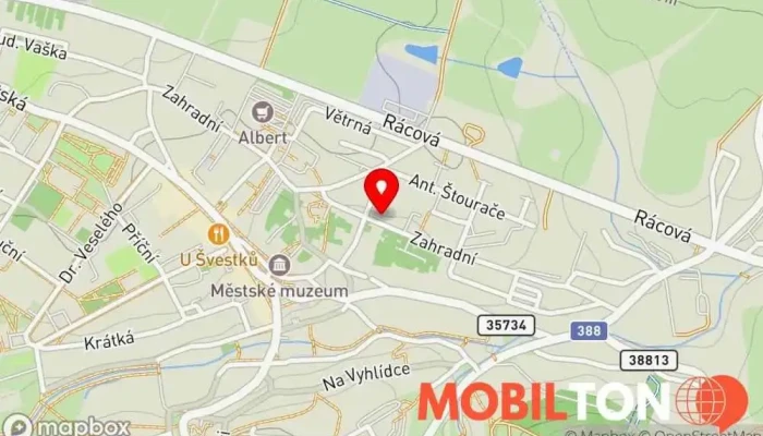 mapa Pivnice u Musilů Restaurace v Zahradní 272