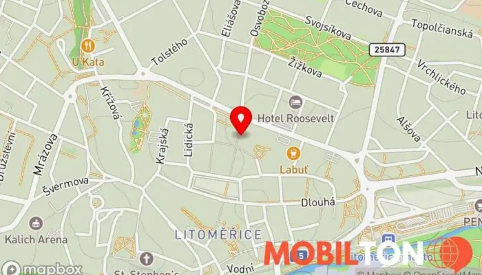 mapa Pivnice U Petříků Restaurace v 16, Novobranská 86