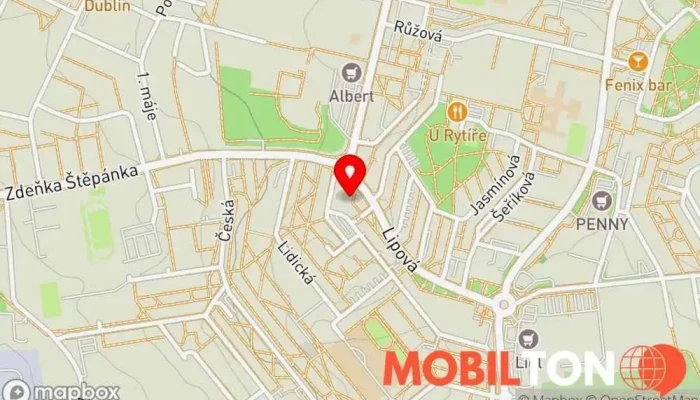 mapa Pivnice U Žižky Restaurace v Lipová 390/2