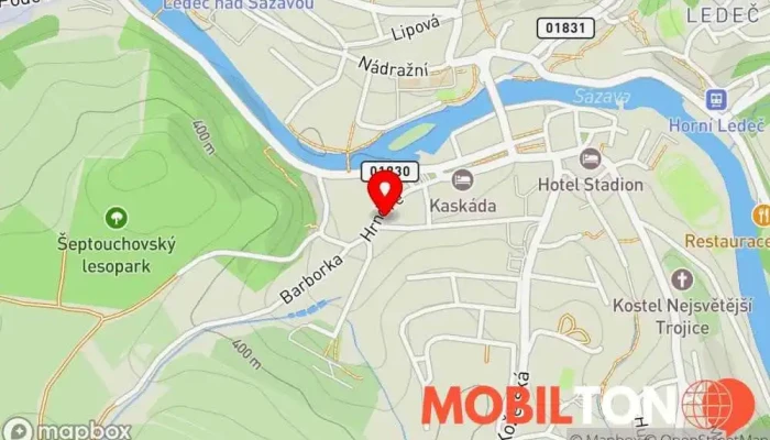 mapa Pivovar Šepťák Pivovar v Hrnčíře 24