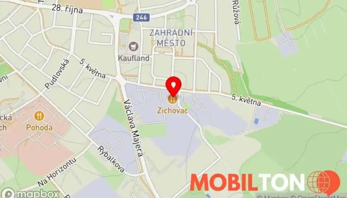 mapa Pivovar Zichovec a pivní bar Louny Pivní výčep v 5. května 2789