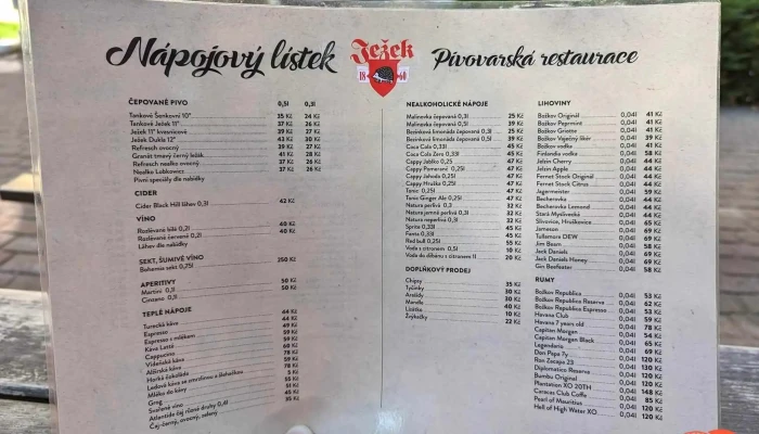 Pivovarska Restaurace Menu - Vrchlického 2084