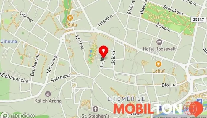 mapa Pivovarský Sál Restaurace v Město
