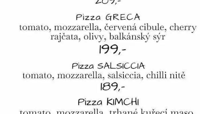 Pizza Gatto Nero Sedlcany Menu - Husova 225