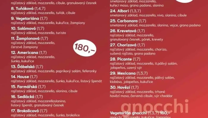 Pizza House Velvary -  Menu - Chržínská 378/378
