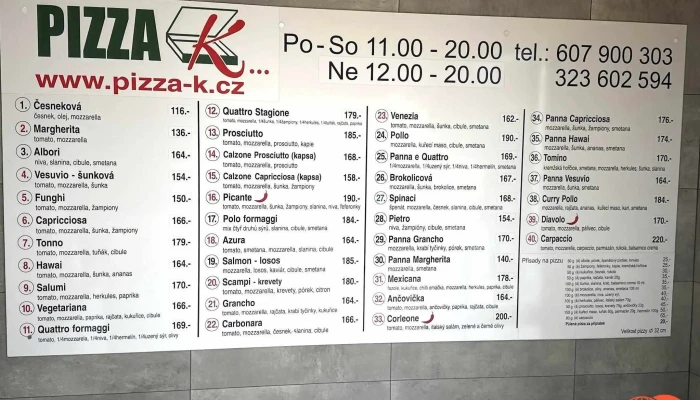 Pizza K Ricany Menu - Plukovníka Švece 188/1