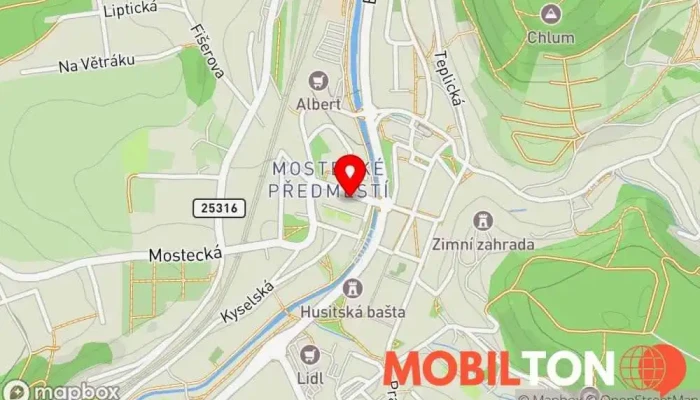 mapa Pizza u Šottů Restaurace, Bar a gril, Pizzerie v Mostecké Předměstí