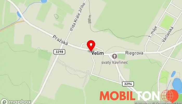 mapa Pizza Velim Restaurace v Ve Dvoře 14