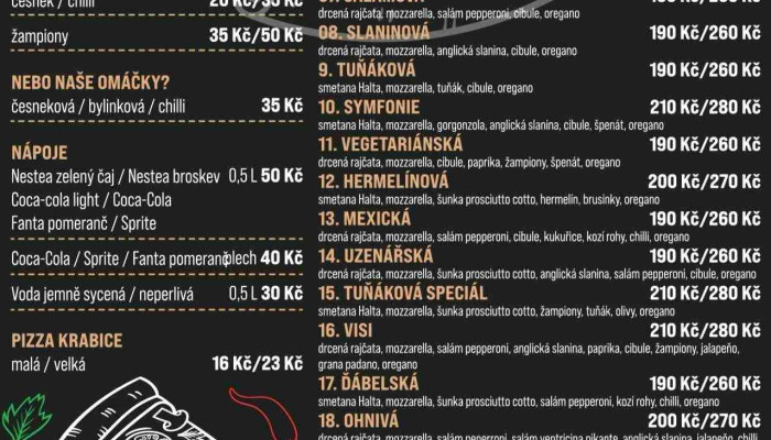 Pizza Visi Rudna -  Menu - Riegrova 527
