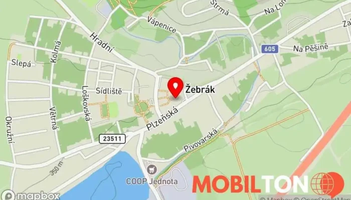 mapa Pizza Yakouben Žebrák Pizza do ruky v Náměstí 86
