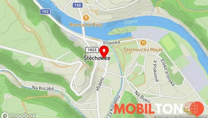 mapa Pizzeria Štěchovický dvůr Pizzerie v Hlavní 120