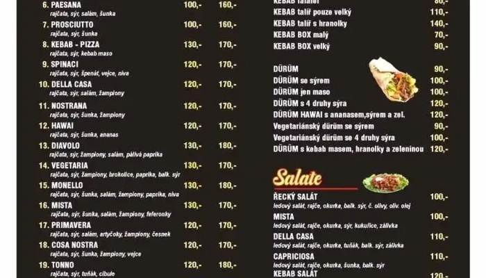 Pizzeria U Tahira -  Menu - 2, K. Čapka 809
