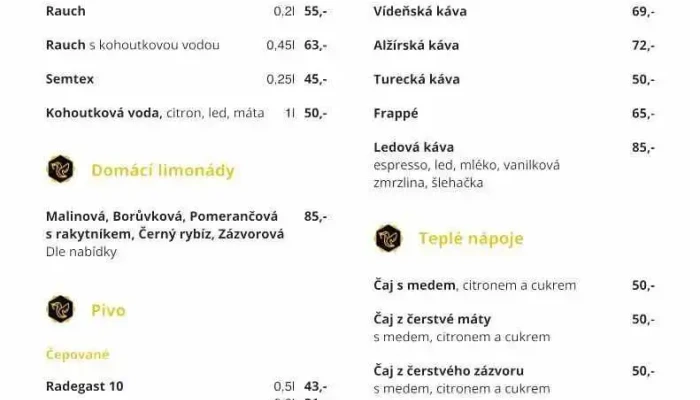 Pizzerie U Lednacka Menu - Pod Kaštany 525