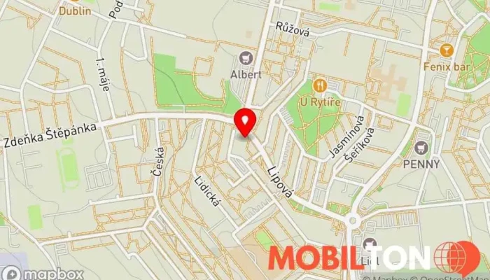 mapa Plzeňka u Žejdlíků Restaurace v Lipová 390/2