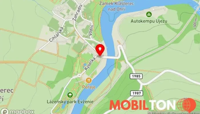 mapa Pramen Kyselka, Klášterec nad Ohří Hotelový resort v 