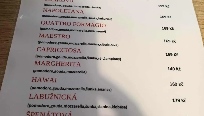 Radnicni Restaurace Menu - Nám. Svobody 379