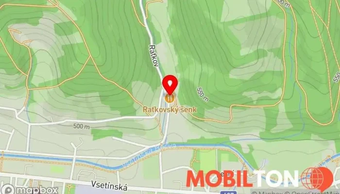 mapa Raťkovský Šenk Restaurace v Raťkov 200
