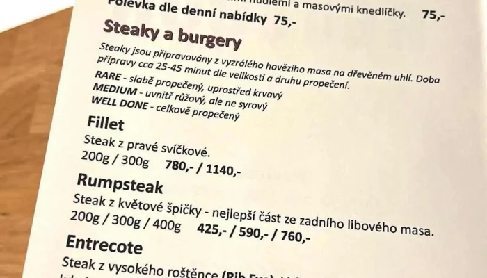 Red Door Steakhouse -  Menu - Zdibská 956