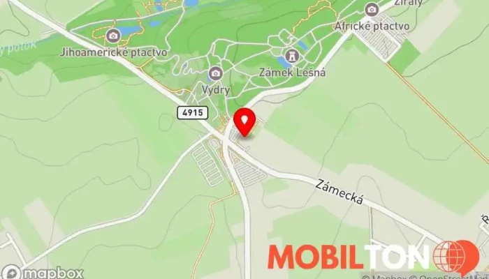 mapa Restaurace a penzion Lešná Hostinec s ubytováním v Štípa