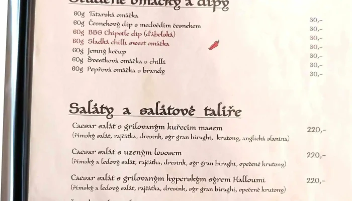 Restaurace A Penzion Na Ruzku Menu - Novoměstské Nám. 230