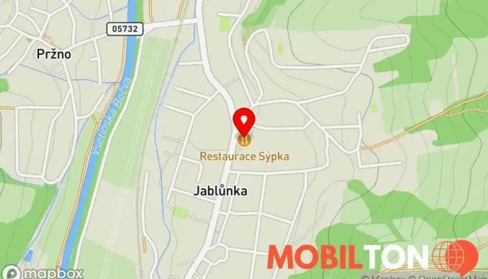 mapa Restaurace a penzion Sýpka Restaurace v Jablůnka