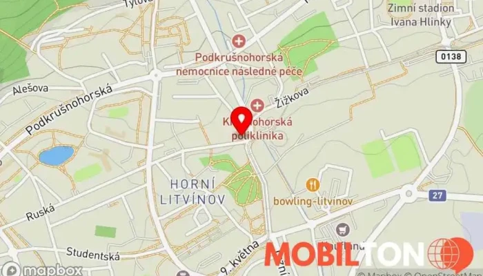 mapa Restaurace a pivnice Na Východě Restaurace v Horní Litvínov