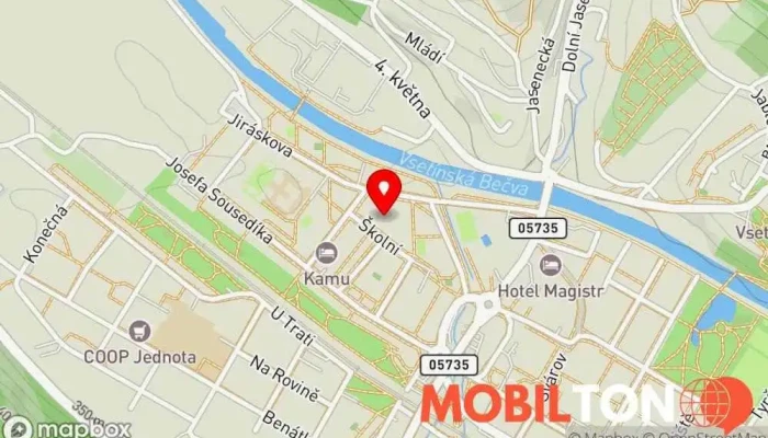 mapa Restaurace Bečva Restaurace v Školní 1824