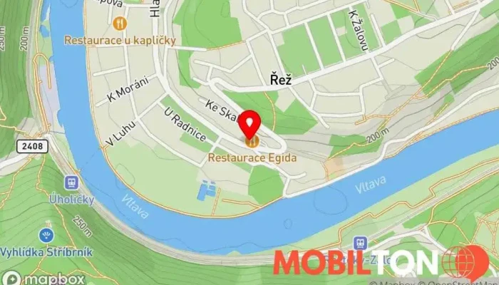 mapa Restaurace Egida Restaurace v Husinec-Řež