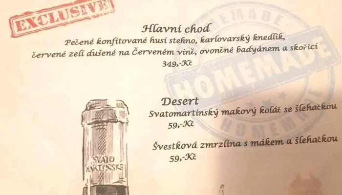 Restaurace Elixir Menu - Mostecká 2