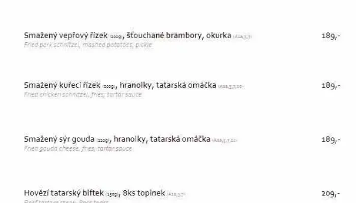 Restaurace Harenda A Pivnice Kozlovna -  Menu - Nádražní 1399