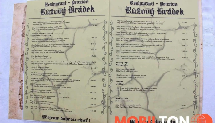 Restaurace Hrad Krupka -  Menu - Horská 104/12