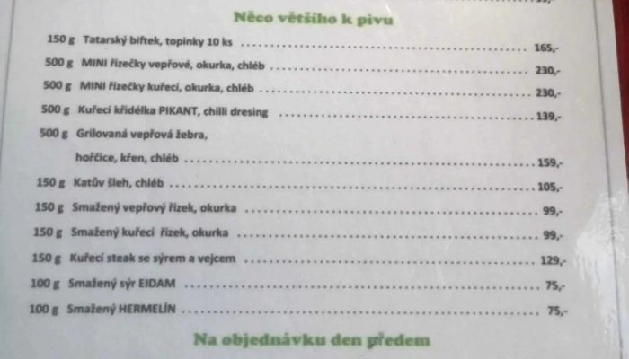 Restaurace Jeptisky Menu - Vít. Nezvala 2496