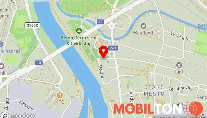 mapa Restaurace Kocanda Děčín Restaurace v Rytířská 77/2